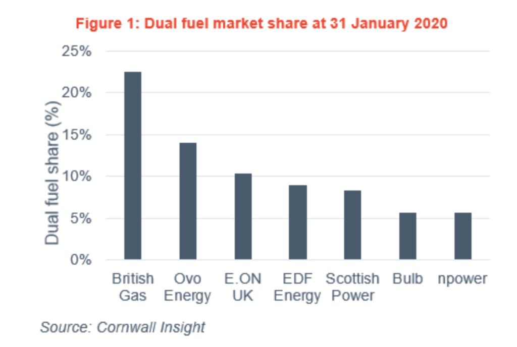 Figure 1: Dual fuel market share at 31 January 2020