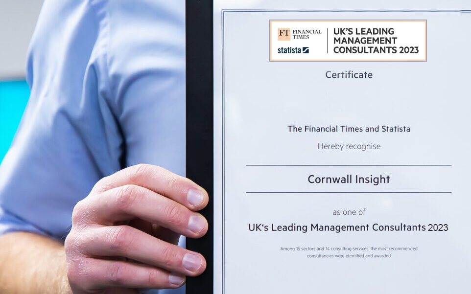 Cornwall Insight were named one of the Financial Times' leading management consultants in energy, utilities & environment for 2023.