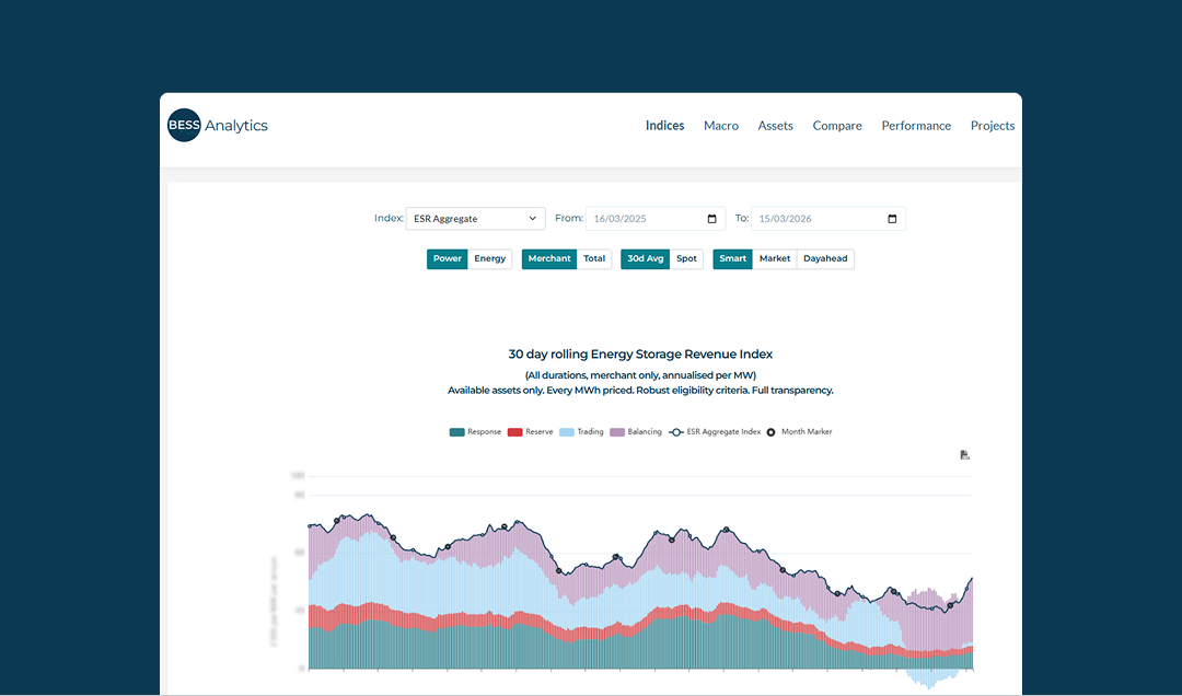 Screen from BESS analytics
