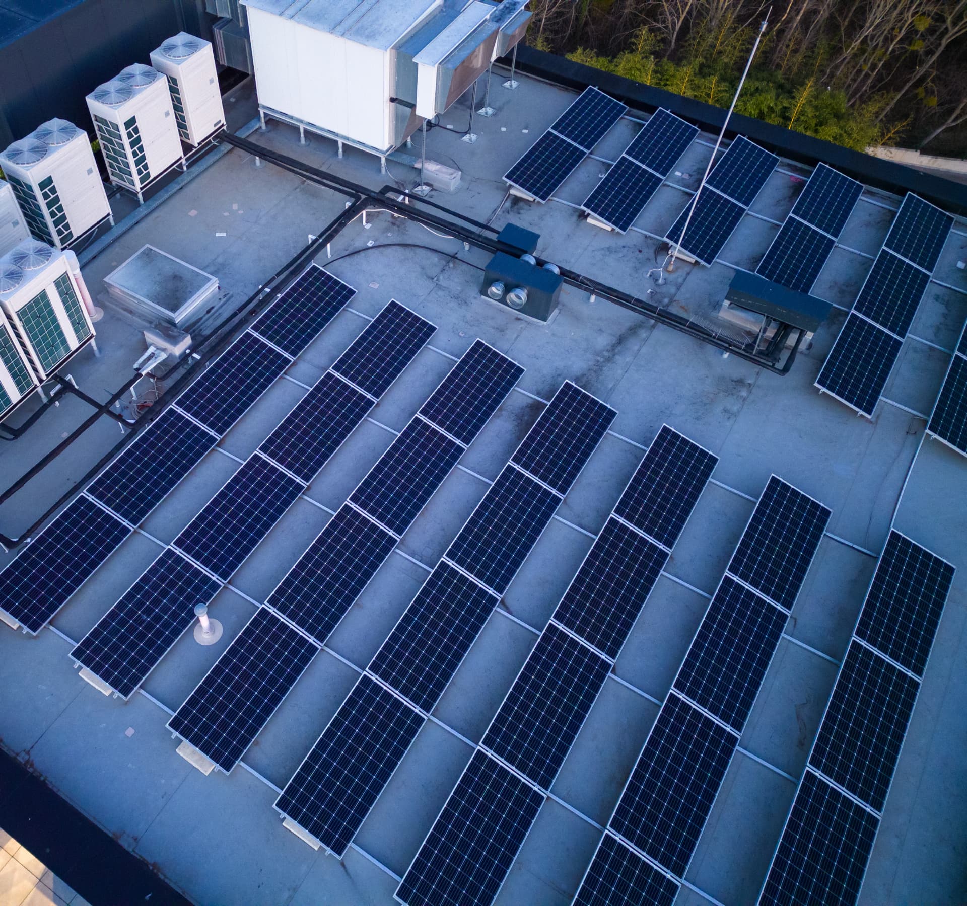 Solar panels on roof