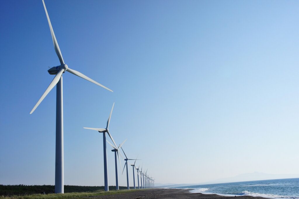 Wind turbines coastal